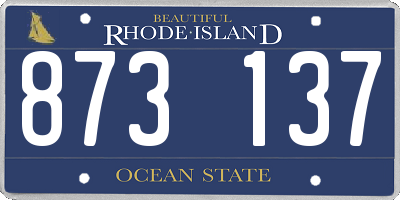 RI license plate 873137