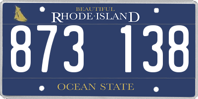 RI license plate 873138