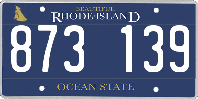 RI license plate 873139