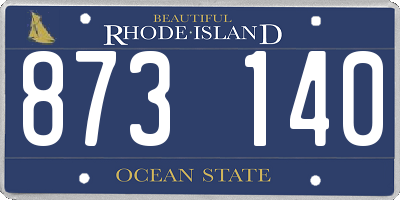 RI license plate 873140