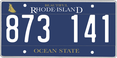 RI license plate 873141