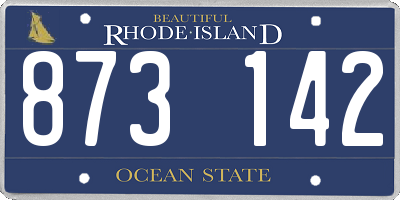 RI license plate 873142