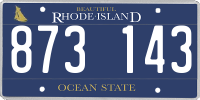 RI license plate 873143