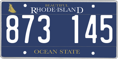 RI license plate 873145