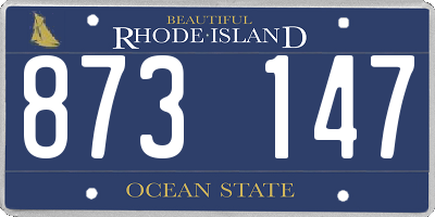 RI license plate 873147