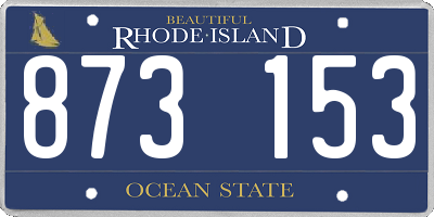 RI license plate 873153
