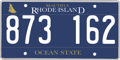 RI license plate 873162