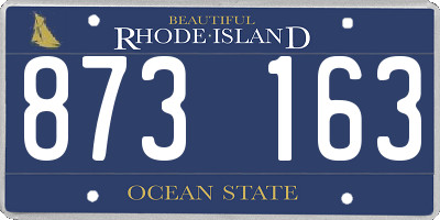RI license plate 873163