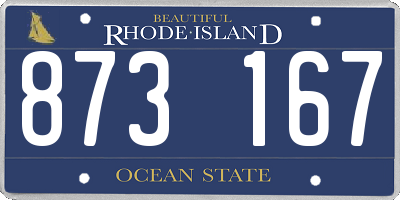 RI license plate 873167