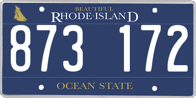 RI license plate 873172