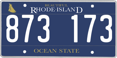 RI license plate 873173