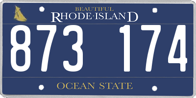 RI license plate 873174