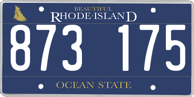RI license plate 873175
