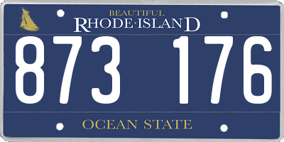 RI license plate 873176