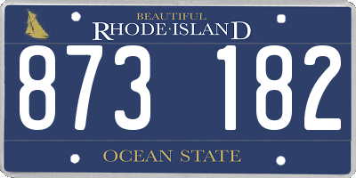 RI license plate 873182