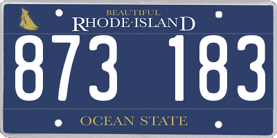 RI license plate 873183