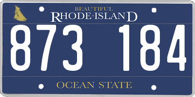 RI license plate 873184