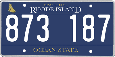 RI license plate 873187