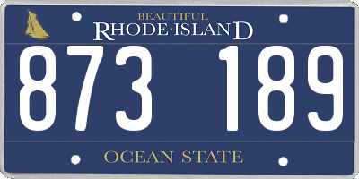 RI license plate 873189