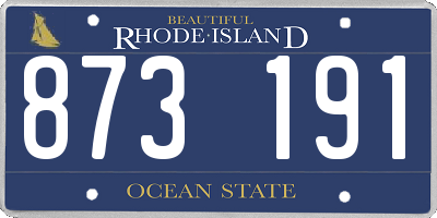 RI license plate 873191