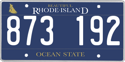 RI license plate 873192