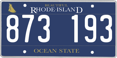 RI license plate 873193