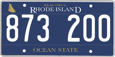 RI license plate 873200