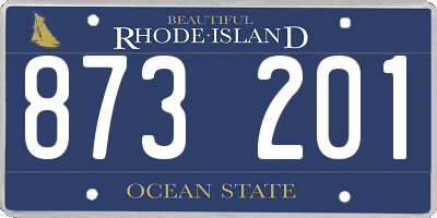 RI license plate 873201
