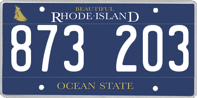 RI license plate 873203