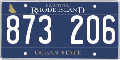 RI license plate 873206
