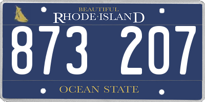 RI license plate 873207