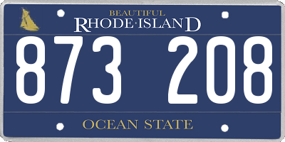 RI license plate 873208