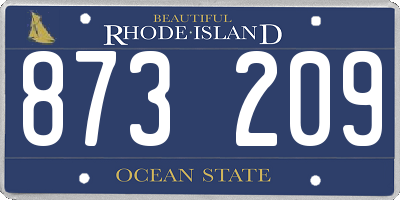 RI license plate 873209