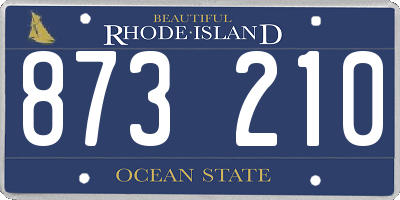 RI license plate 873210