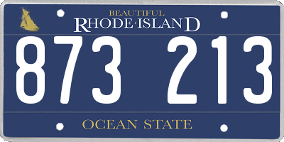 RI license plate 873213