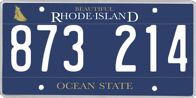 RI license plate 873214
