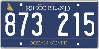 RI license plate 873215