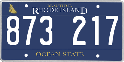 RI license plate 873217