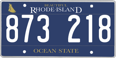 RI license plate 873218