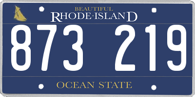 RI license plate 873219