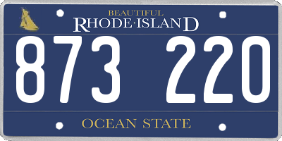 RI license plate 873220