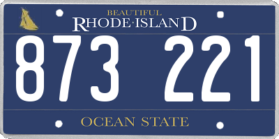 RI license plate 873221