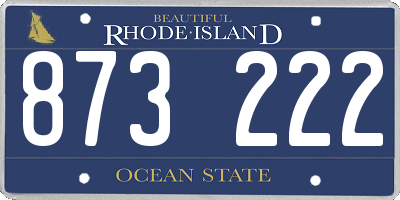RI license plate 873222