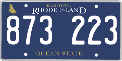 RI license plate 873223