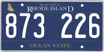 RI license plate 873226