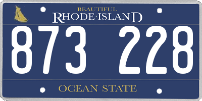 RI license plate 873228