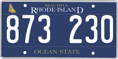 RI license plate 873230