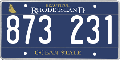 RI license plate 873231