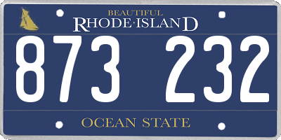 RI license plate 873232