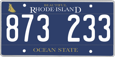 RI license plate 873233